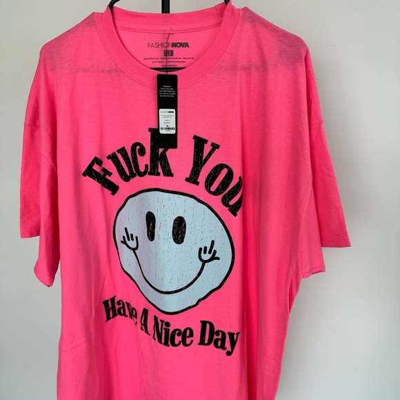 FN | Have a Nice Day Graphic Tee | Hot Pink | Size XL | NWT - Picture 8 of 8